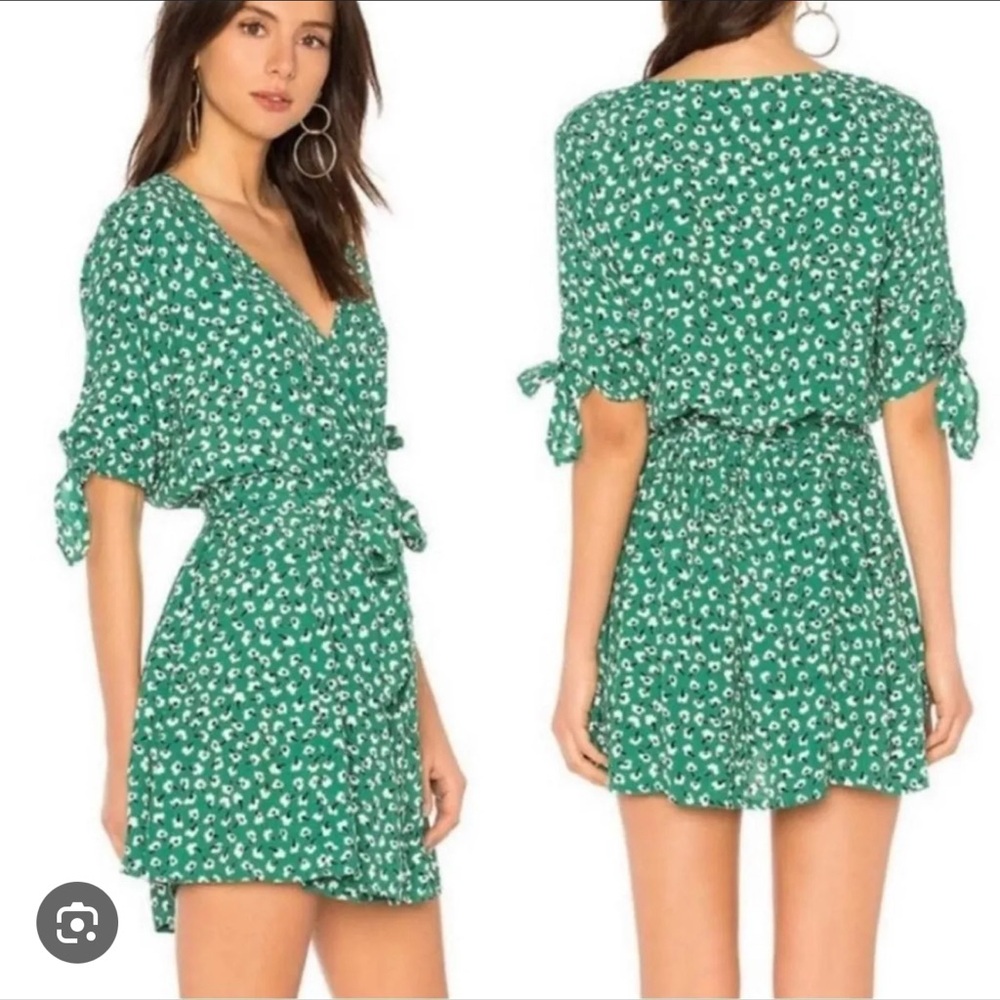 Green Floral Mini Dress